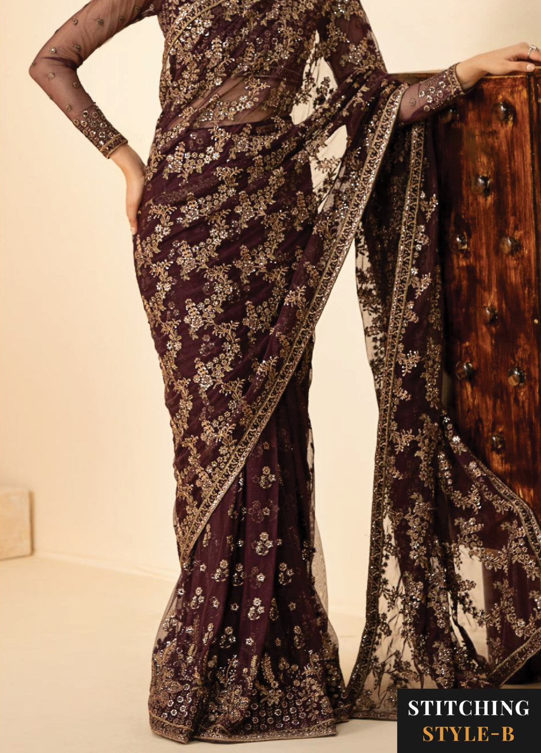 Riwayat by Zarif Unstitched Embroidered Net 4 Piece Suit ZR26URN ZRF-RC-07 BAZM - Festive Collection