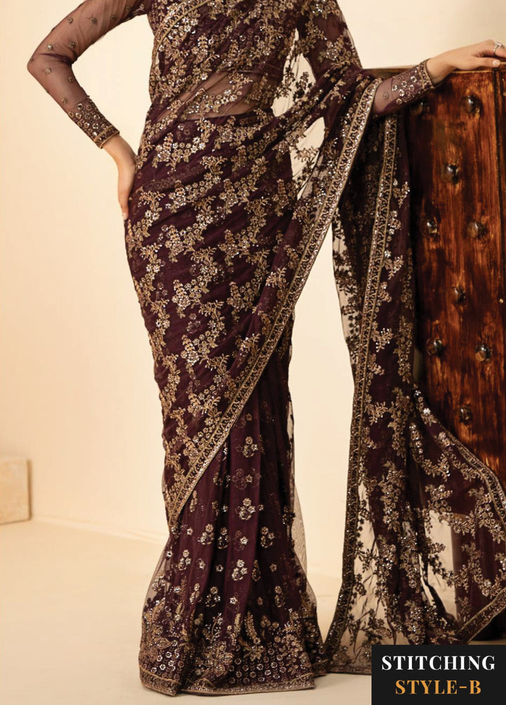 Riwayat by Zarif Unstitched Embroidered Net 4 Piece Suit ZR26URN ZRF-RC-07 BAZM - Festive Collection