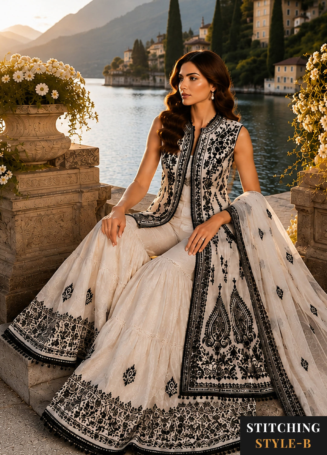 Nooriyah by Saadia Asad Unstitched Embroidered Organza 3 Piece Suit SA26UEN D4 - Wedding Collection