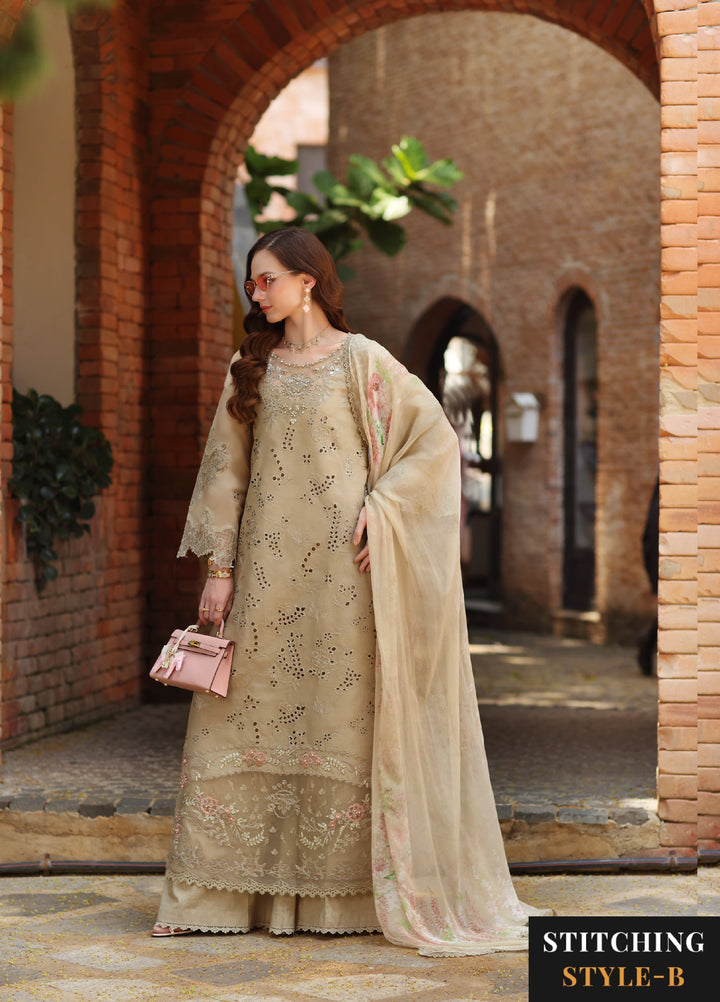 Noor by Saadia Asad Unstitched Embroidered Laserkari Lawn 3 Piece Suit SA26ULNL D7 - Lawn Collection