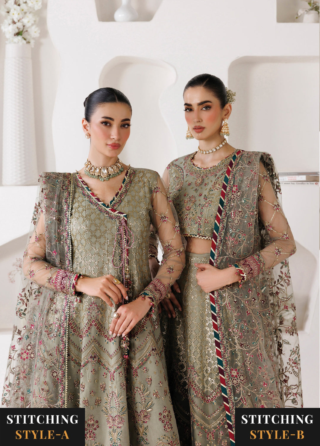 La Ruhe By Alizeh Fashion Unstitched Embroidered Net 3 Piece Suit AF26URW AF-CH-2268-GRACE - Wedding Collection