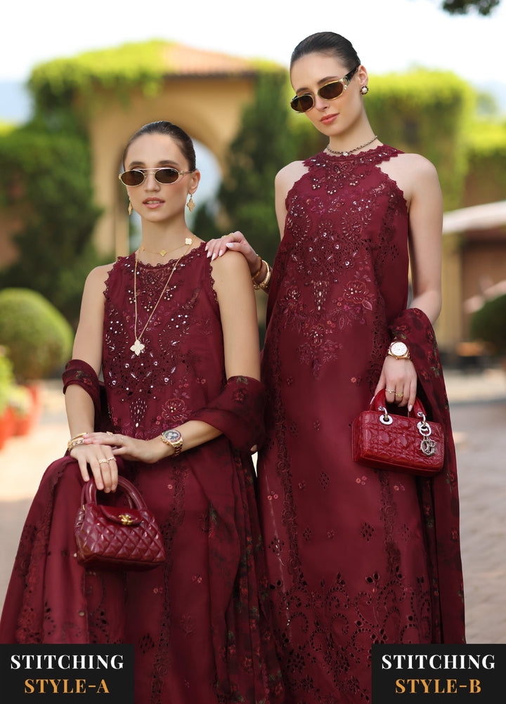 Noor by Saadia Asad Unstitched Embroidered Laserkari Lawn 3 Piece Suit SA26ULNL D12 - Lawn Collection