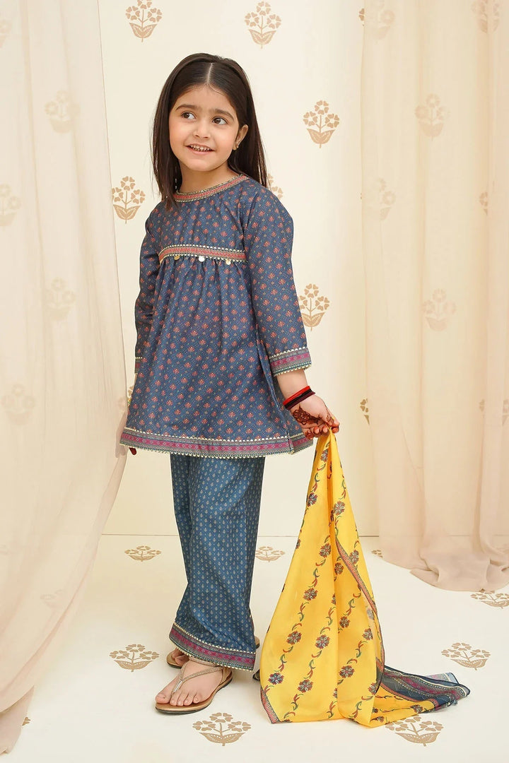 Ochre Girls Pret Printed Swiss Lawn 3 Piece Suit INDP-29 - Summer Collection