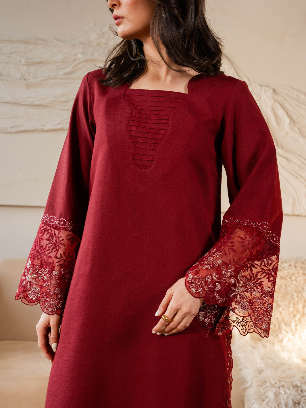 Izel Women Pret Embroidered Karandi 2 Piece Suit Sundust - Summer Collection