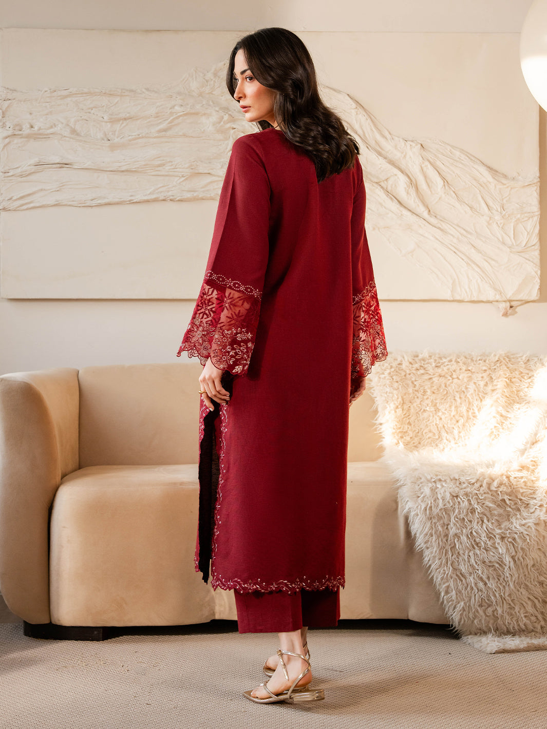 Izel Women Pret Embroidered Karandi 2 Piece Suit Sundust - Summer Collection