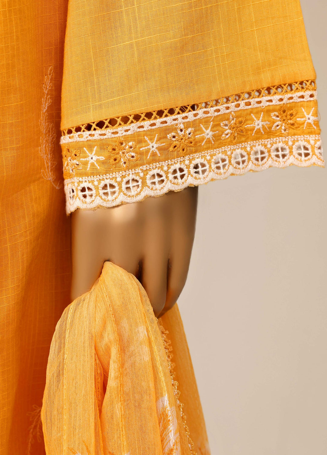 HZ Textiles RTW Chikankari Lawn 3 Piece Suit HZ26PCL SUNFLOWER SBE-3P-078 - Casual Collection