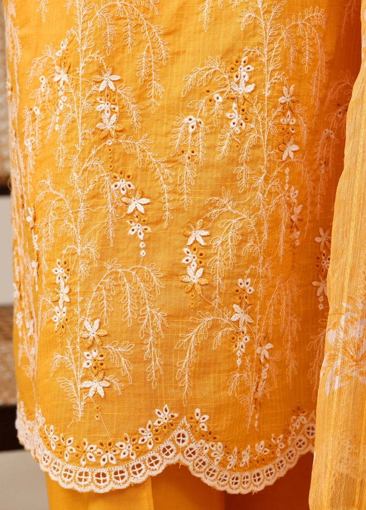 HZ Textiles RTW Chikankari Lawn 3 Piece Suit HZ26PCL SUNFLOWER SBE-3P-078 - Casual Collection