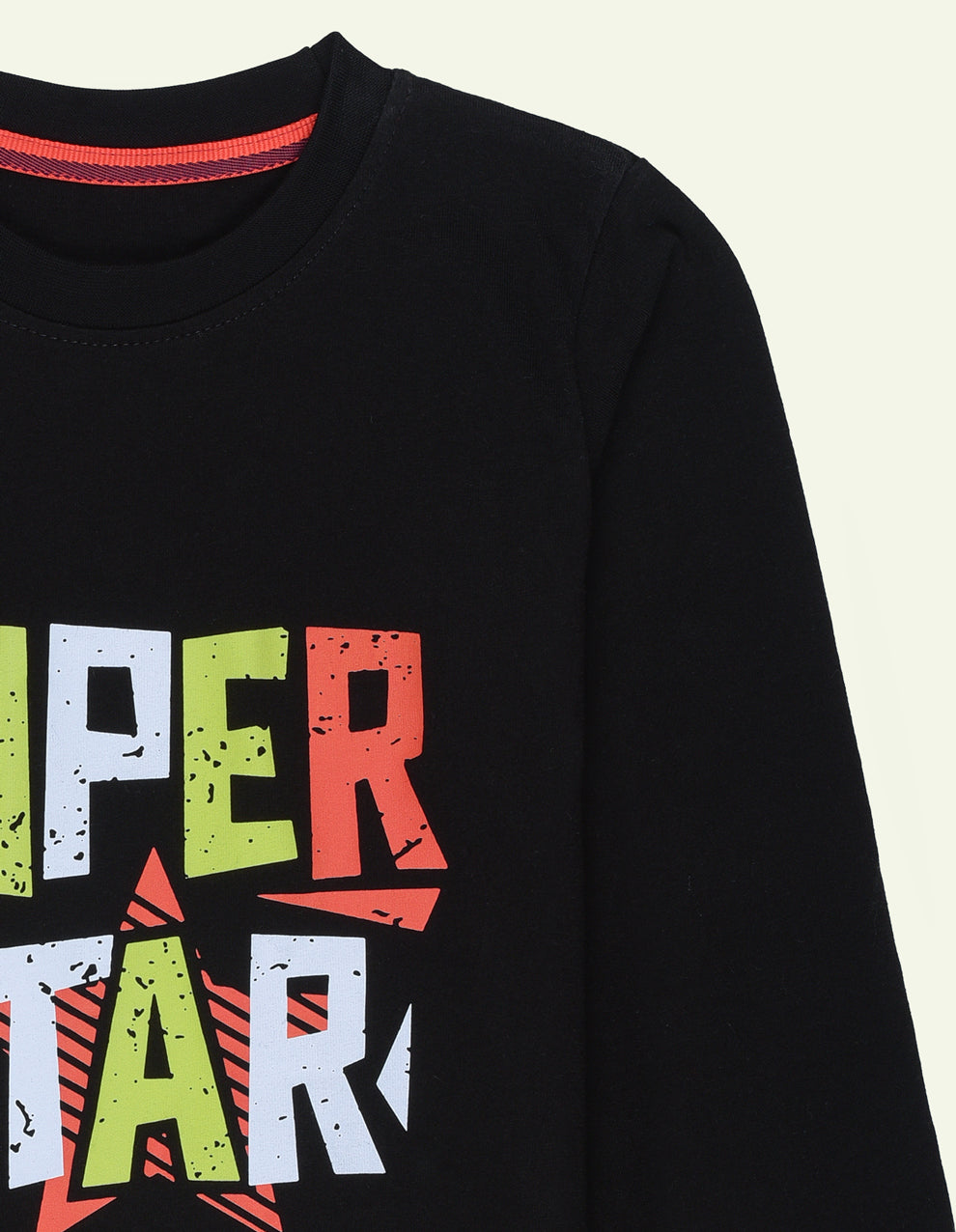 Ixample Kids Pret 1 Piece Printed Black Superstar Long Sleeve Tee - Winter Collection