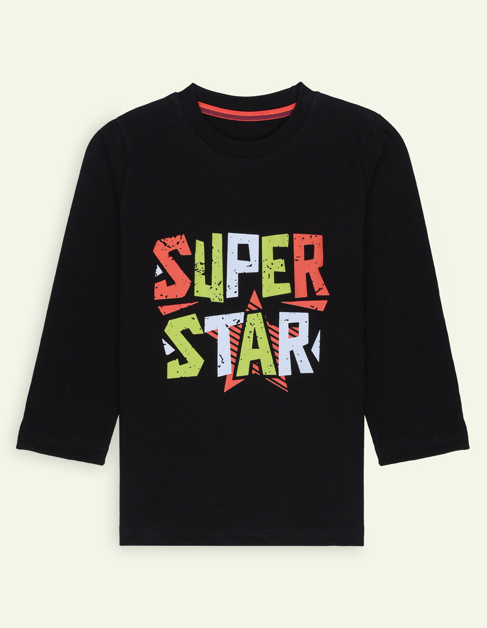 Ixample Kids Pret 1 Piece Printed Black Superstar Long Sleeve Tee - Winter Collection