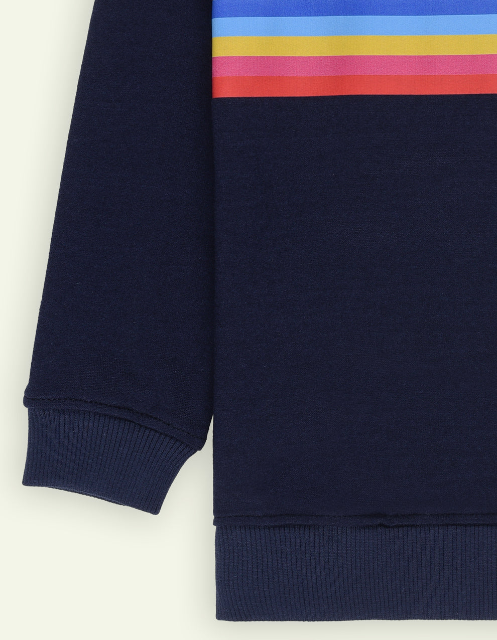 Ixample Kids Pret 2 Piece Hand work Navy Fleece Multi Color Sweatshirt And Trouser Set - Winter Collection