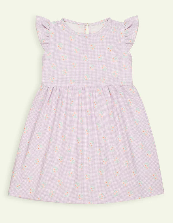 Purple Floral Cotton Dress