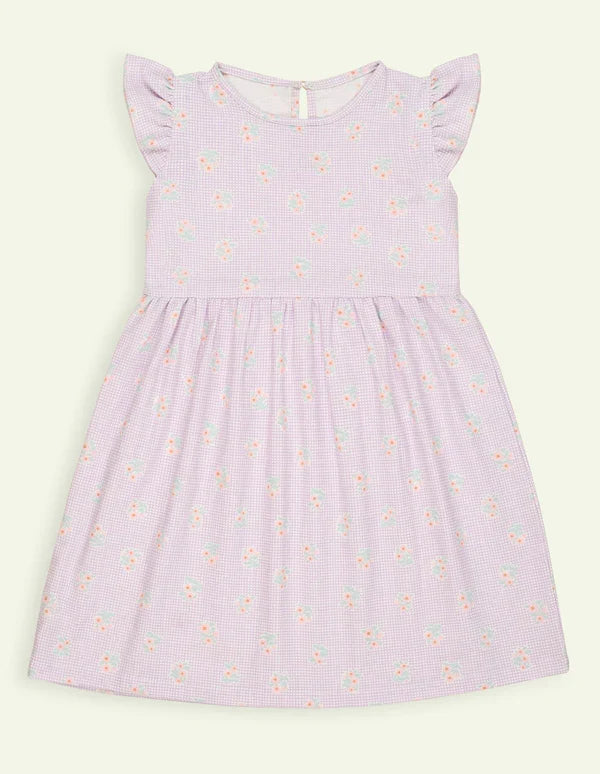 Purple Floral Cotton Dress