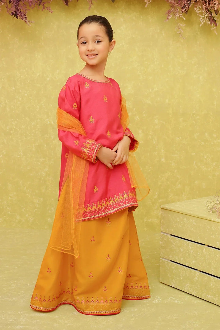 Ochre RTW Printed Girls 3 Piece Cotton Silk INRJ-03 - Winter Collection