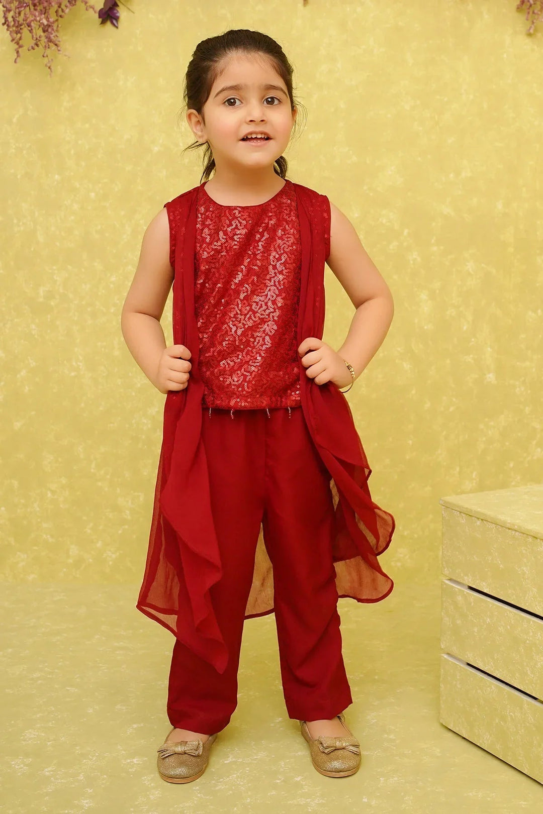 Ochre RTW Embroidered Girls 2 Piece Net Sequence INCF-11 - Summer Collection