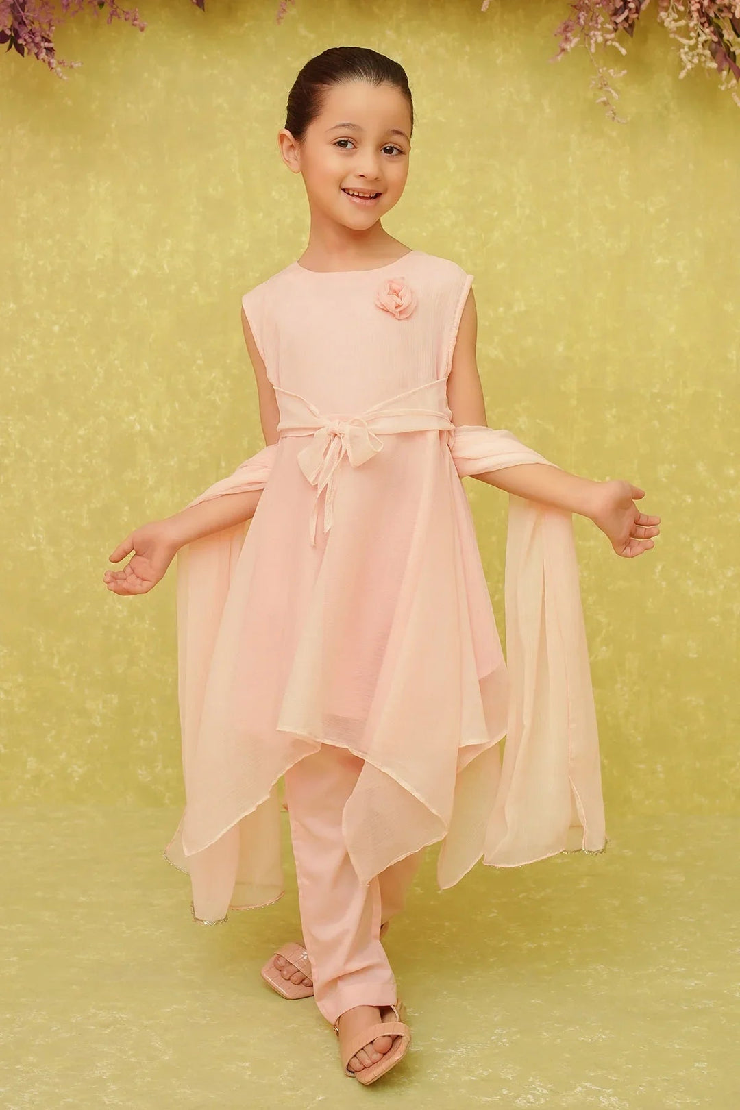 Ochre RTW Embroidered Girls 3 Piece Chiffon  INCF-09 - Summer Collection