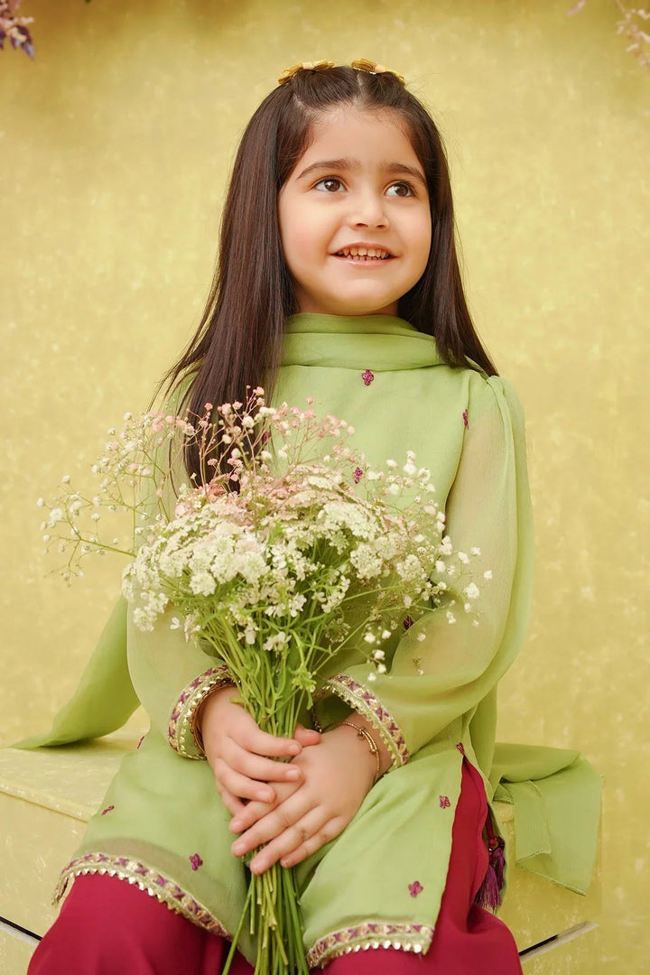 Ochre RTW Embroidered Girls 3 Piece Chiffon  INCF-05 - Summer Collection