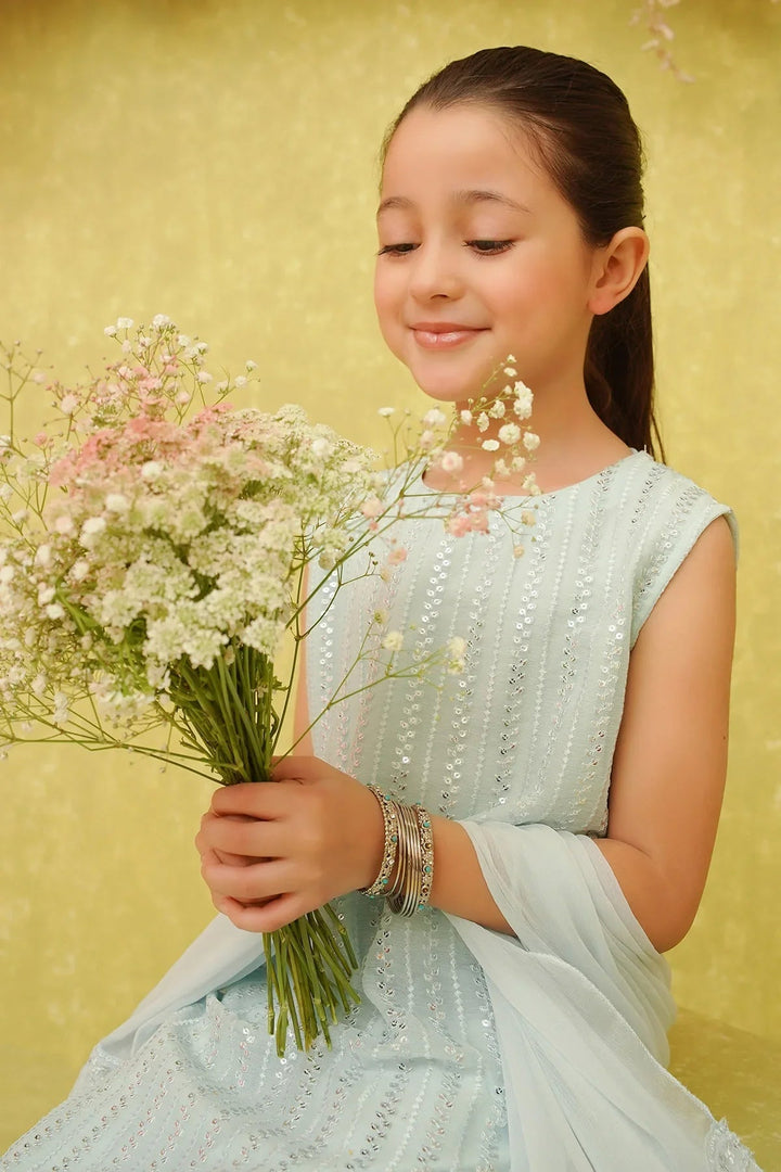 Ochre RTW Embroidered Girls 3 Piece Chiffon  INCF-03 - Summer Collection