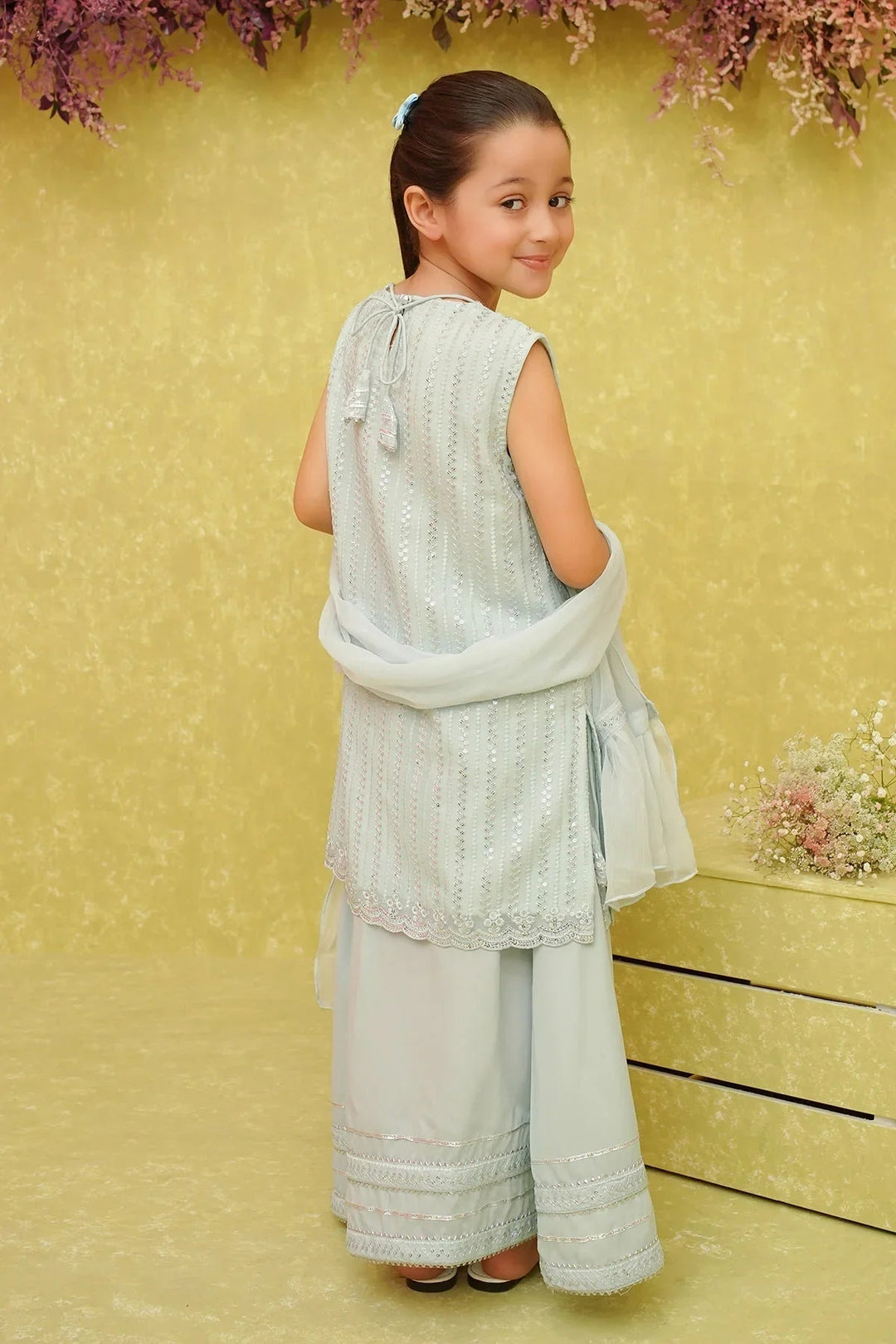 Ochre RTW Embroidered Girls 3 Piece Chiffon  INCF-03 - Summer Collection