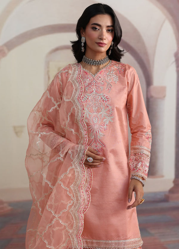 Sahane There She Glows Pret Embroidered Raw Silk 3 Piece Suit TSG-06 Petal - Festive Collection
