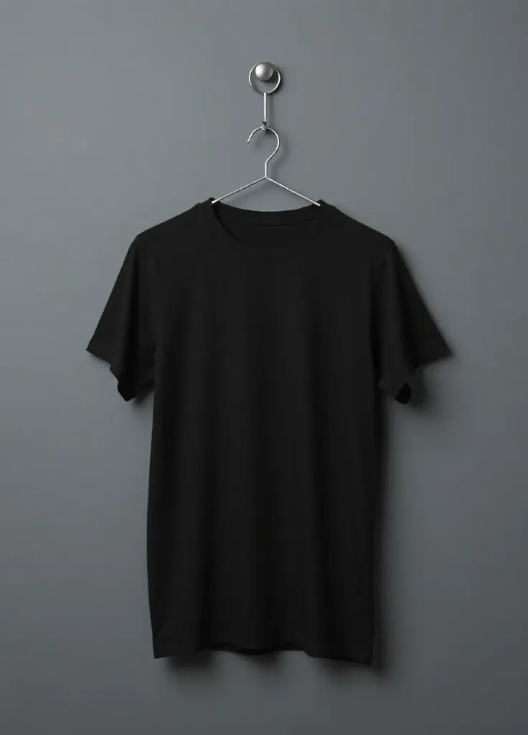 Tee Zania Men's Plain Plain Black Cotton TZ - 008 - T-shirts Collection