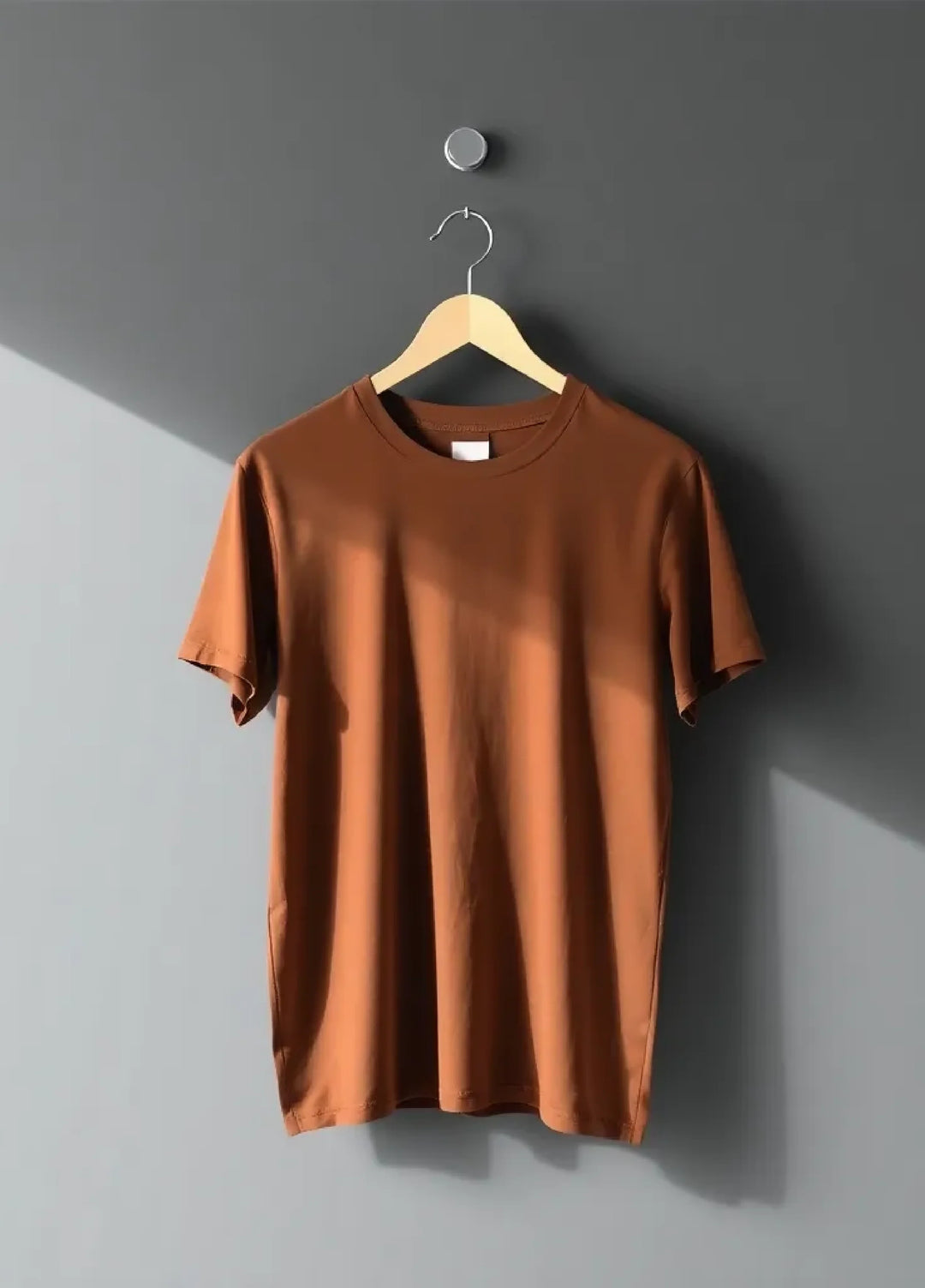 Tee Zania Men's Plain Plain Dark Brown Cotton TZ - 009 - T-shirts Collection