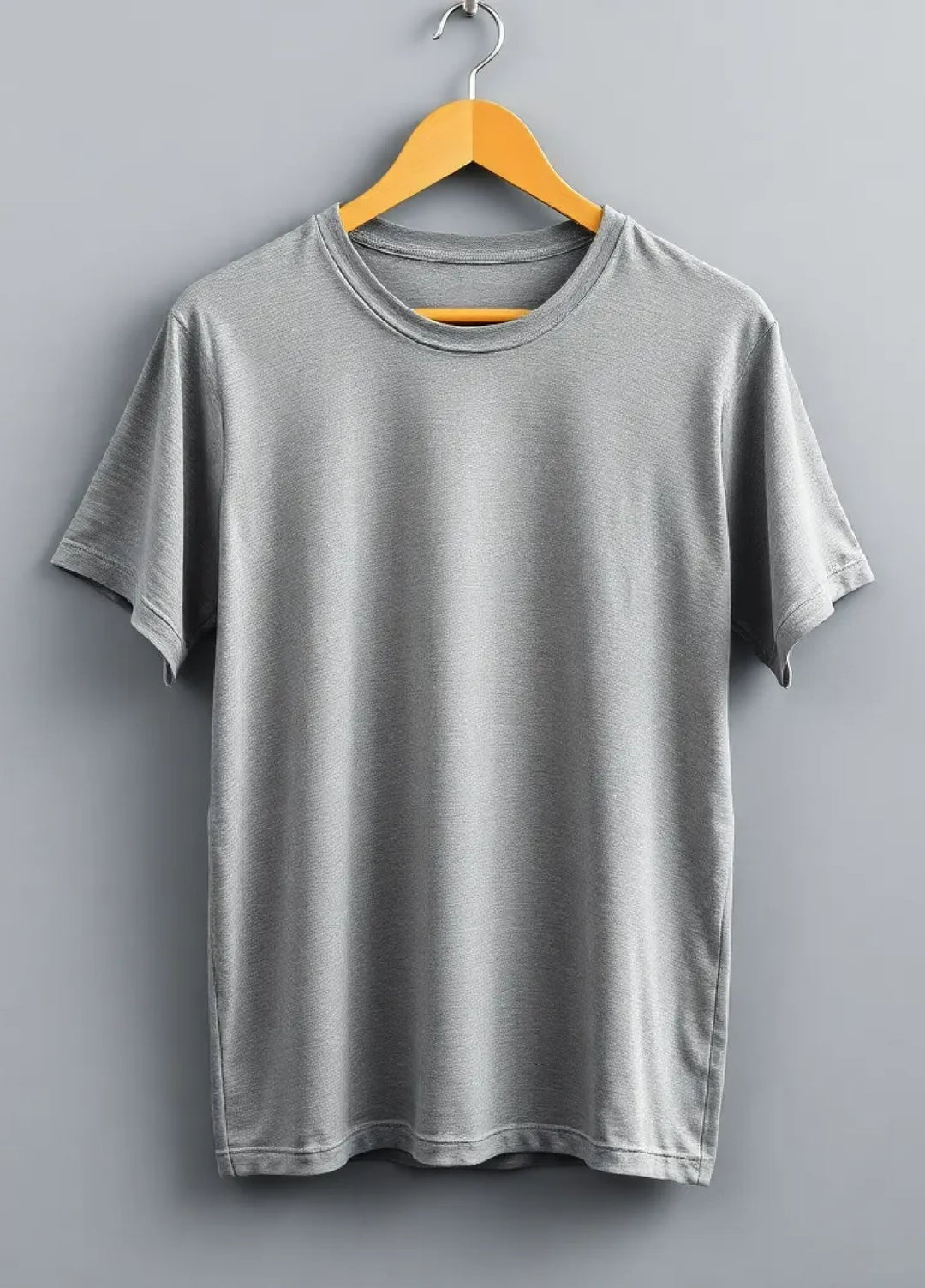 Tee Zania Men's Plain Plain Light Grey Cotton TZ - 013 - T-shirts Collection