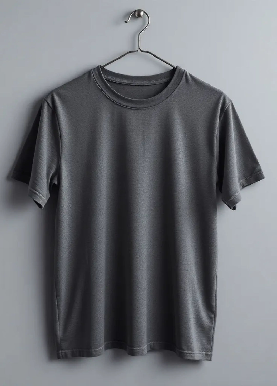 Tee Zania Men's Plain Plain Dark Grey Cotton TZ - 014 - T-shirts Collection