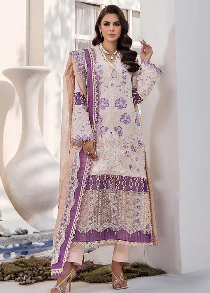Tessa Embroidered Lawn Suits Unstitched 3 Piece Carnelian Blossom - Festive Collection