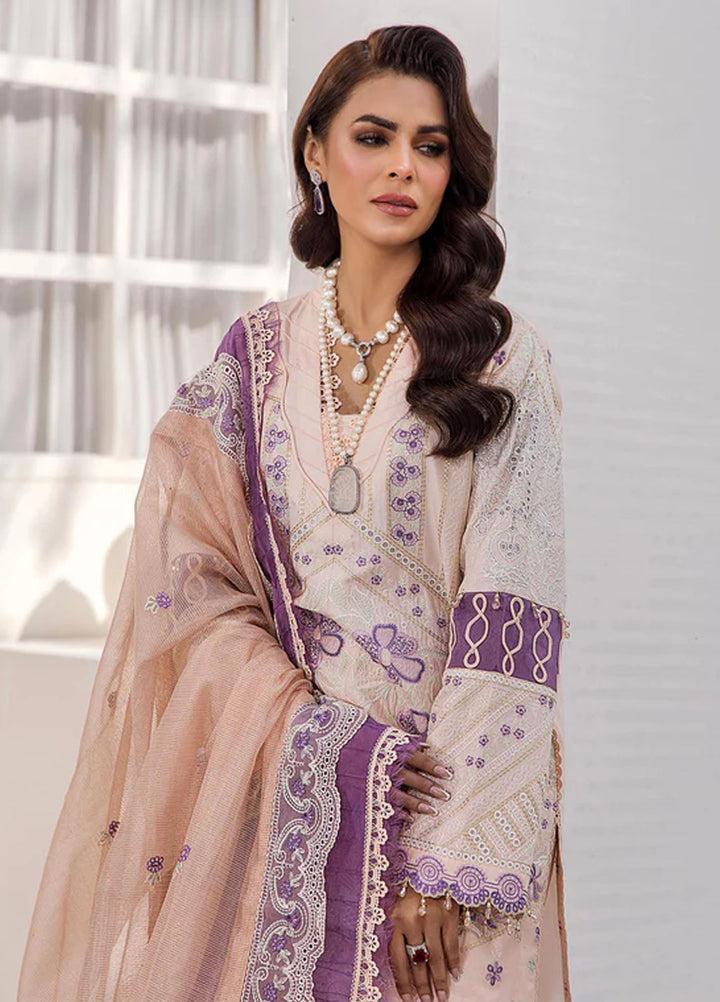 Tessa Embroidered Lawn Suits Unstitched 3 Piece Carnelian Blossom - Festive Collection