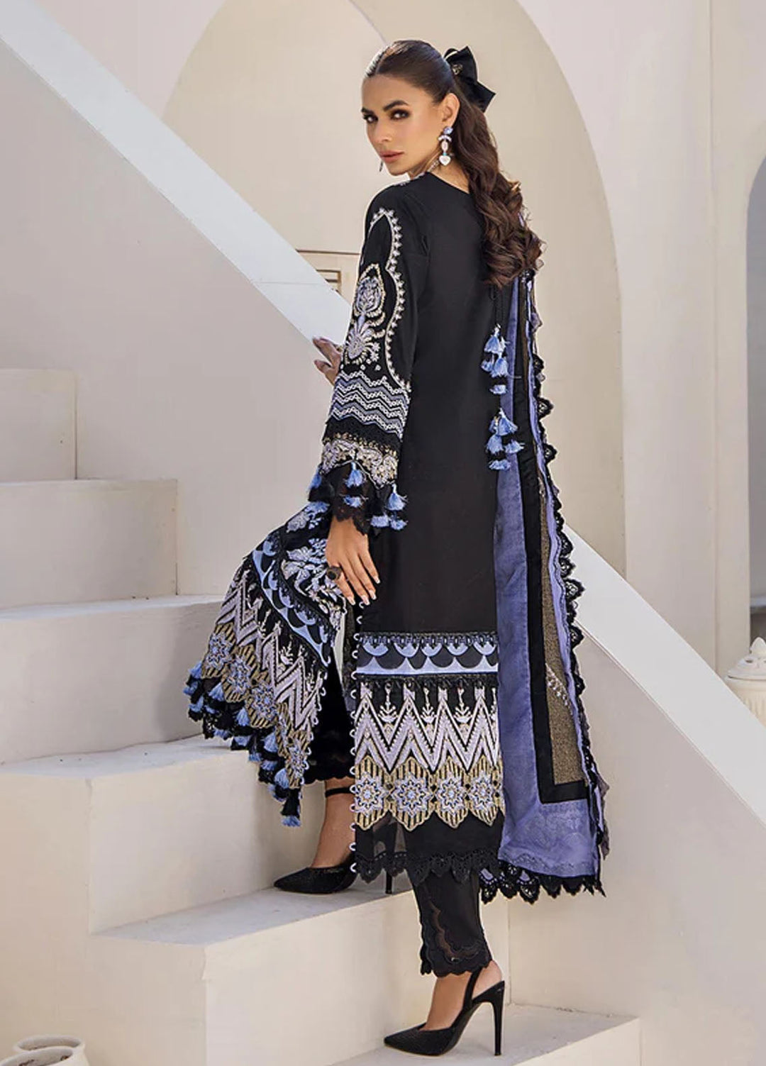 Tessa Embroidered Lawn Suits Unstitched 3 Piece Enigmatic Night - Festive Collection