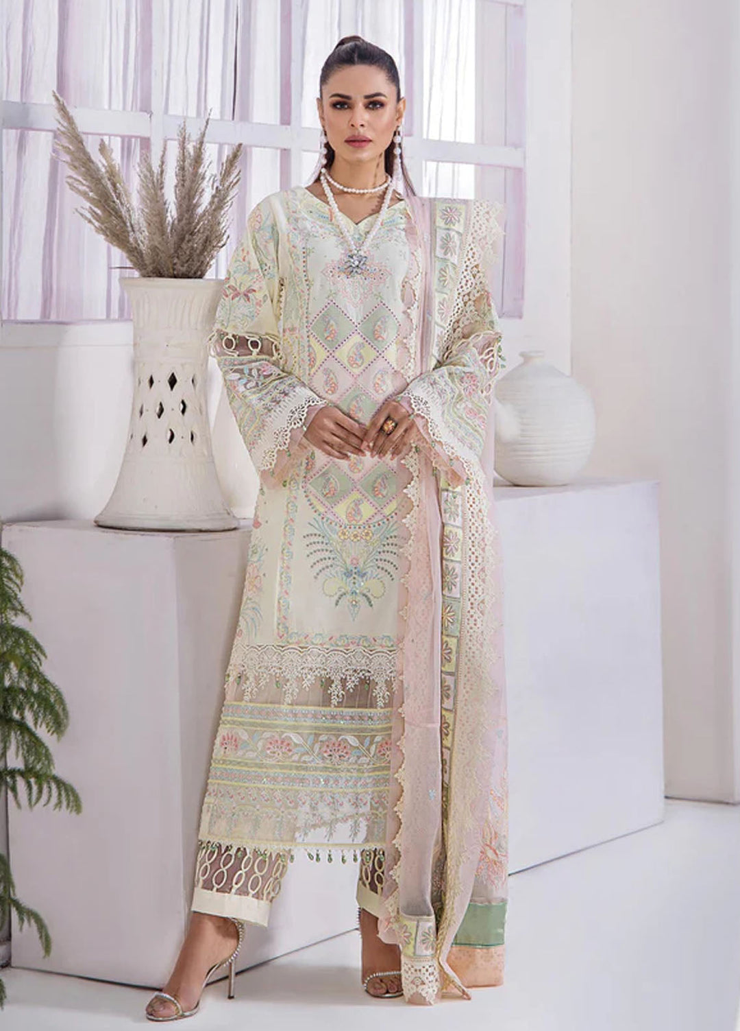 Tessa Embroidered Lawn Suits Unstitched 3 Piece Gardenia Grace - Festive Collection