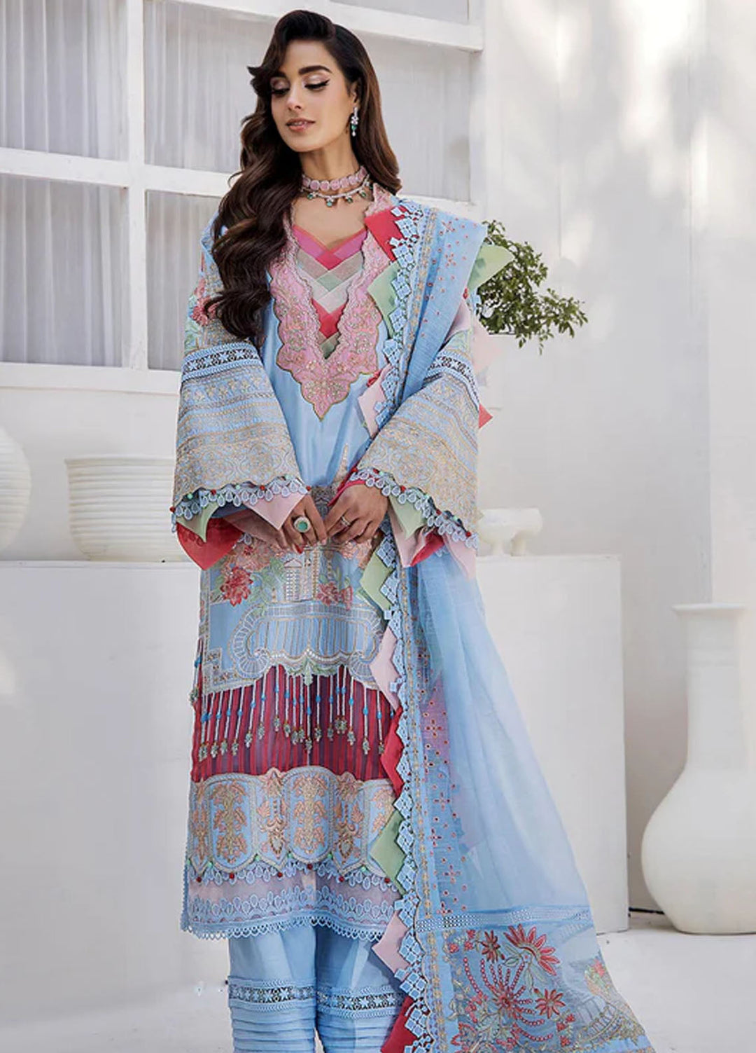 Tessa Embroidered Lawn Suits Unstitched 3 Piece Sakura Skyline - Festive Collection