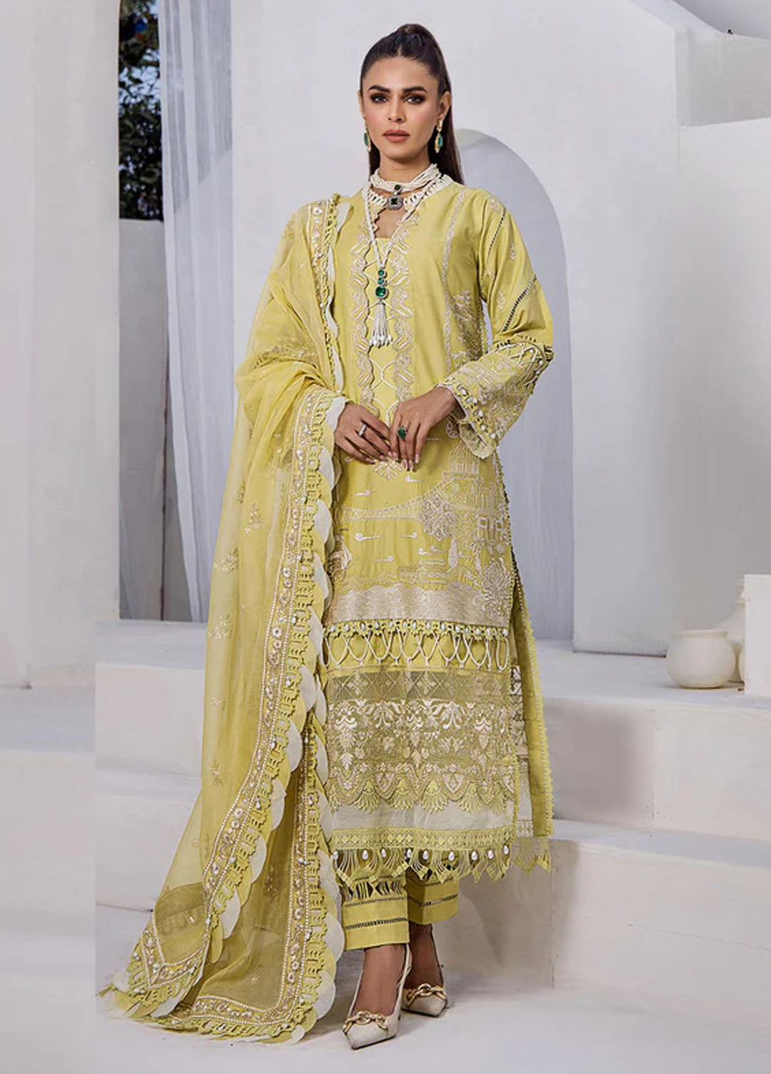 Tessa Embroidered Lawn Suits Unstitched 3 Piece Stella polaris - Festive Collection