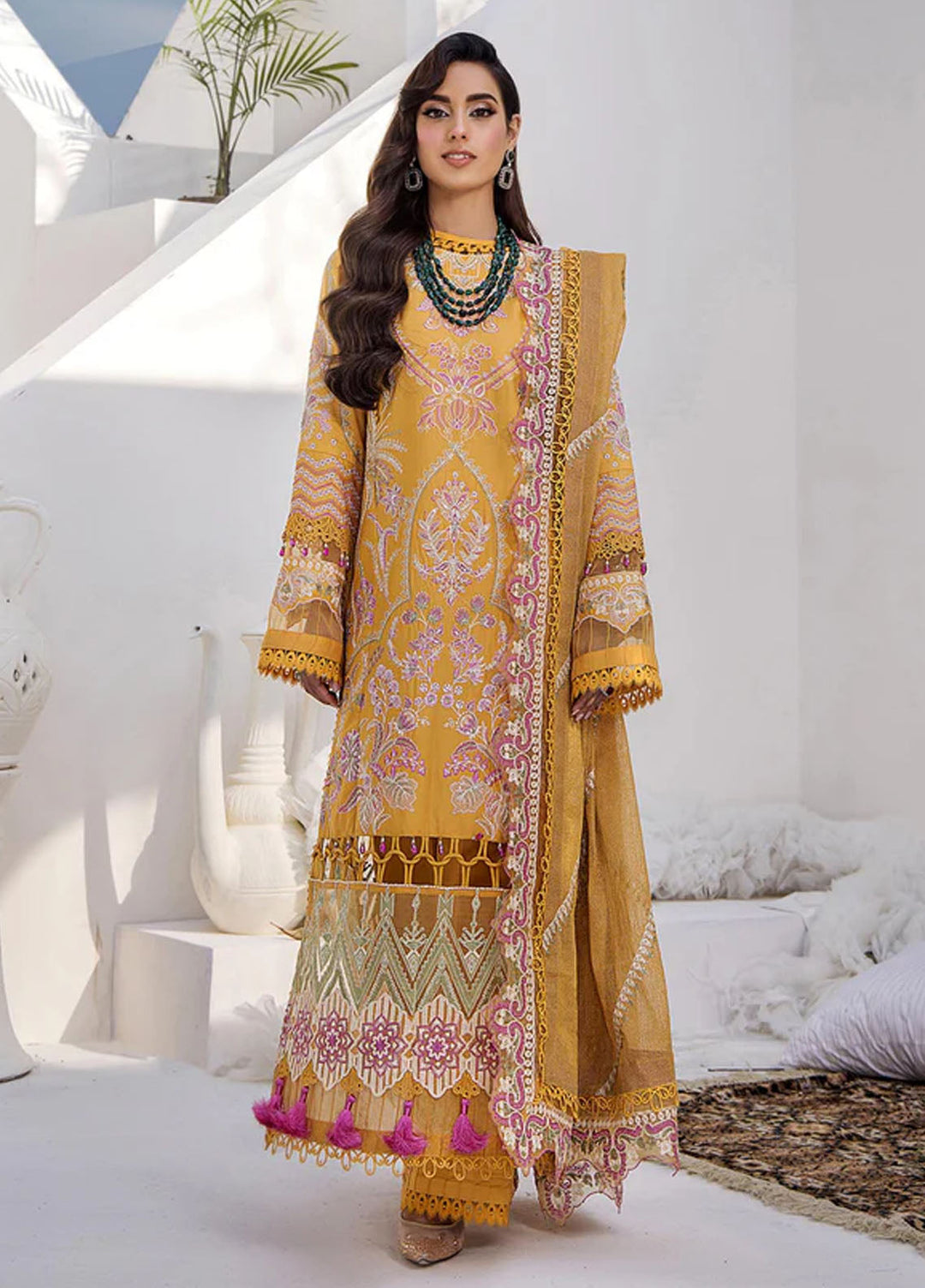 Tessa Embroidered Lawn Suits Unstitched 3 Piece Sunlit Serenity - Festive Collection