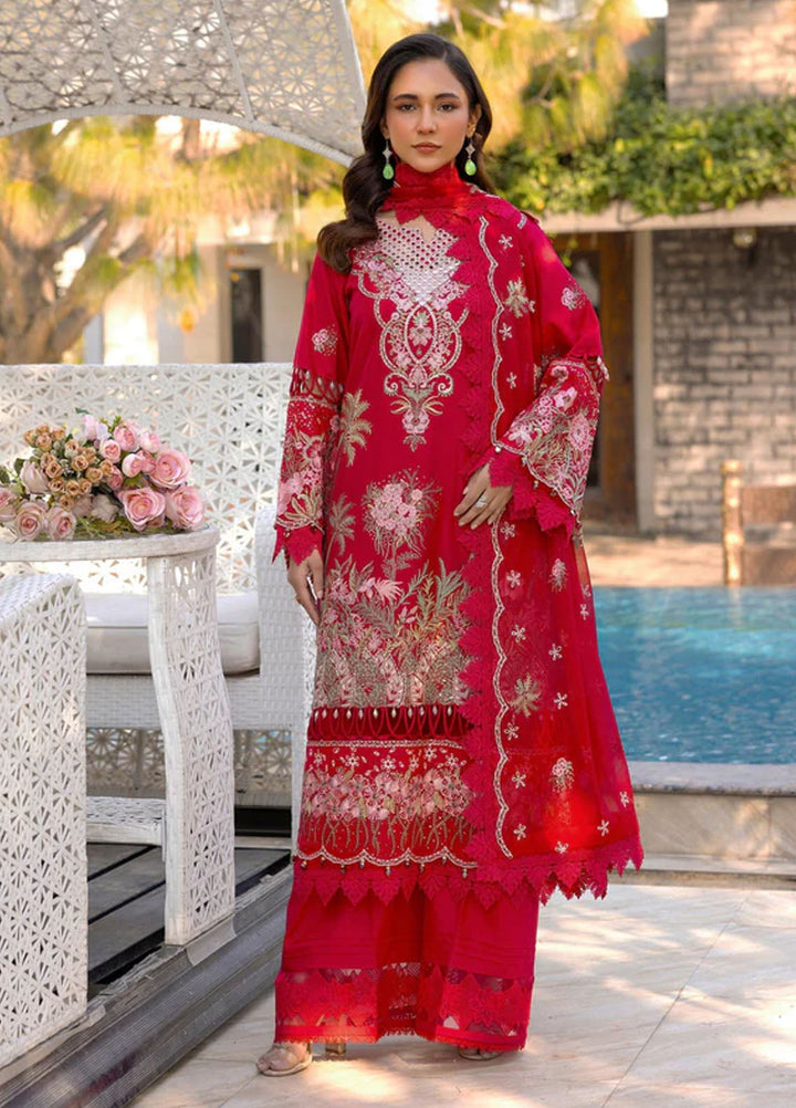 Tessa Studio Embroidered Lawn Suits Unstitched 3 Piece Crimson Euphoria - Summer Collection