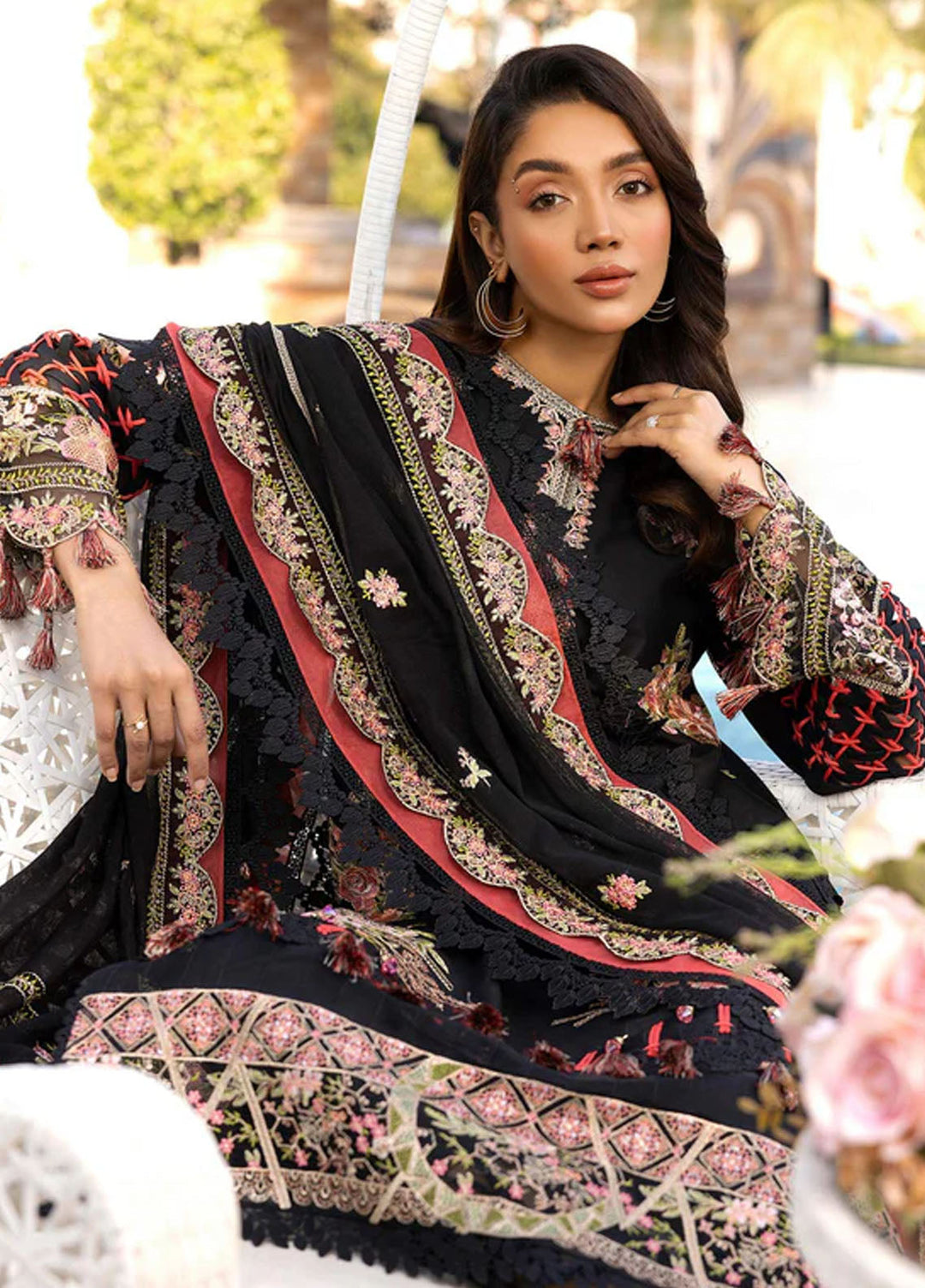 Tessa Studio Embroidered Lawn Suits Unstitched 3 Piece Onyx Eclipse - Summer Collection
