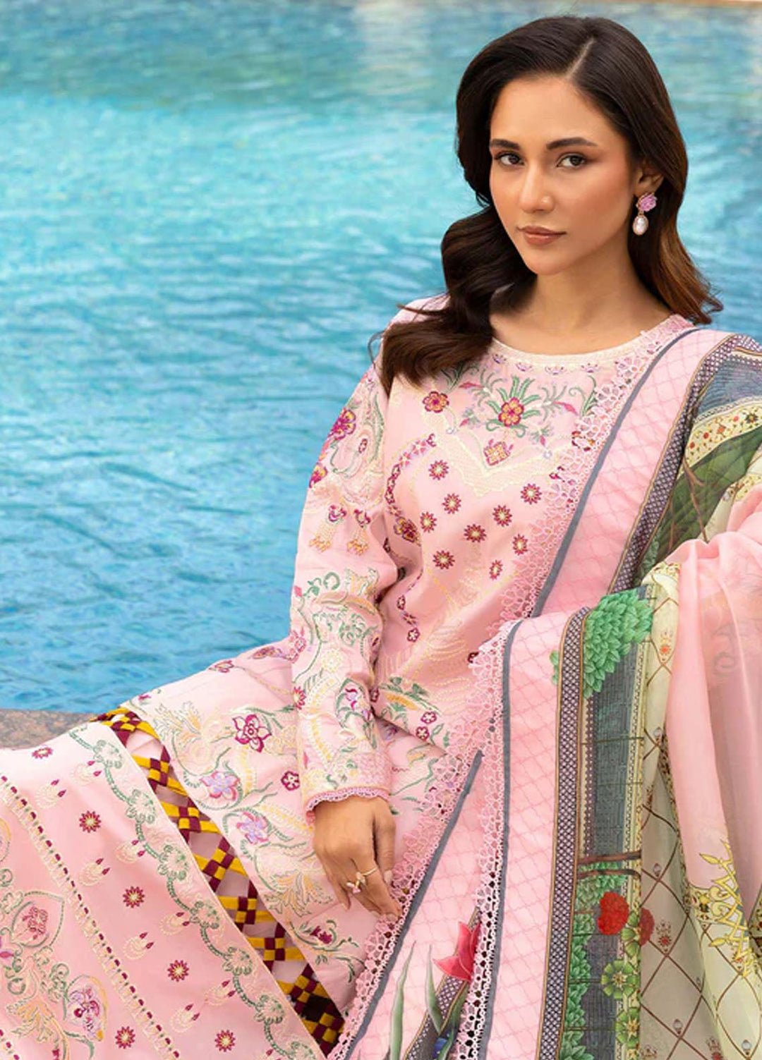 Tessa Studio Embroidered Lawn Suits Unstitched 3 Piece Rosewood Whisper - Summer Collection