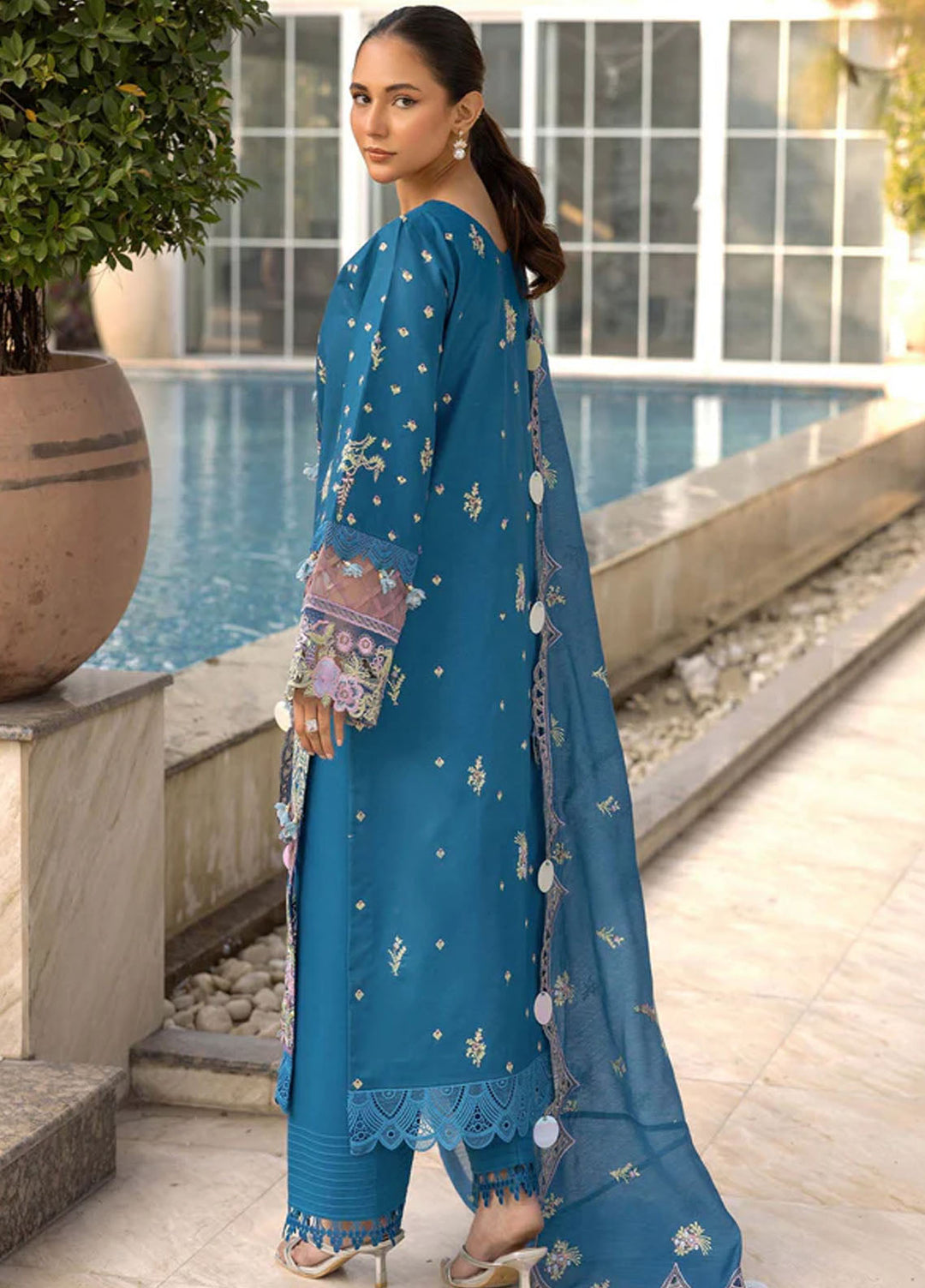Tessa Studio Embroidered Lawn Suits Unstitched 3 Piece Sapphire Dusk - Summer Collection