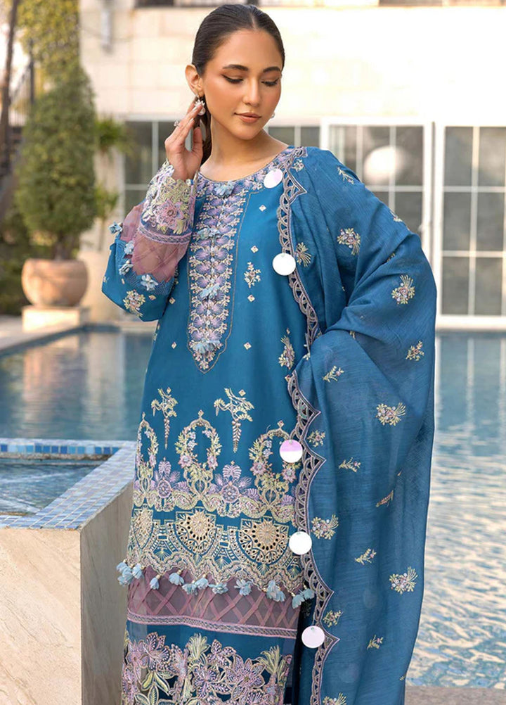 Tessa Studio Embroidered Lawn Suits Unstitched 3 Piece Sapphire Dusk - Summer Collection