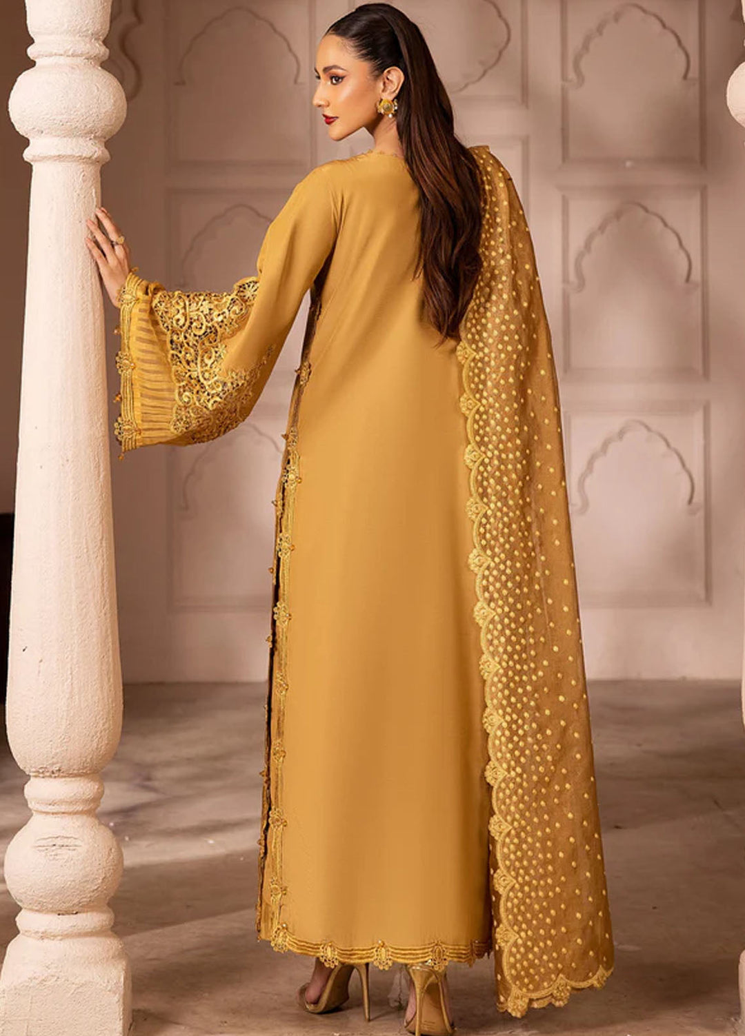 Tessa Studio Pret Embroidered Raw Silk 3 Piece Suit Crystal Cascades