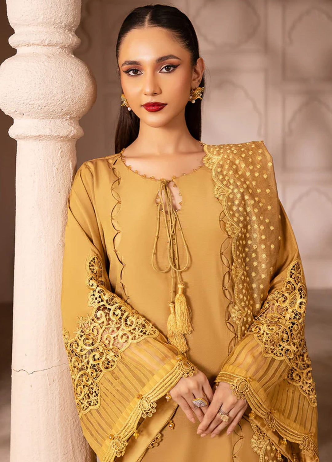 Tessa Studio Pret Embroidered Raw Silk 3 Piece Suit Crystal Cascades