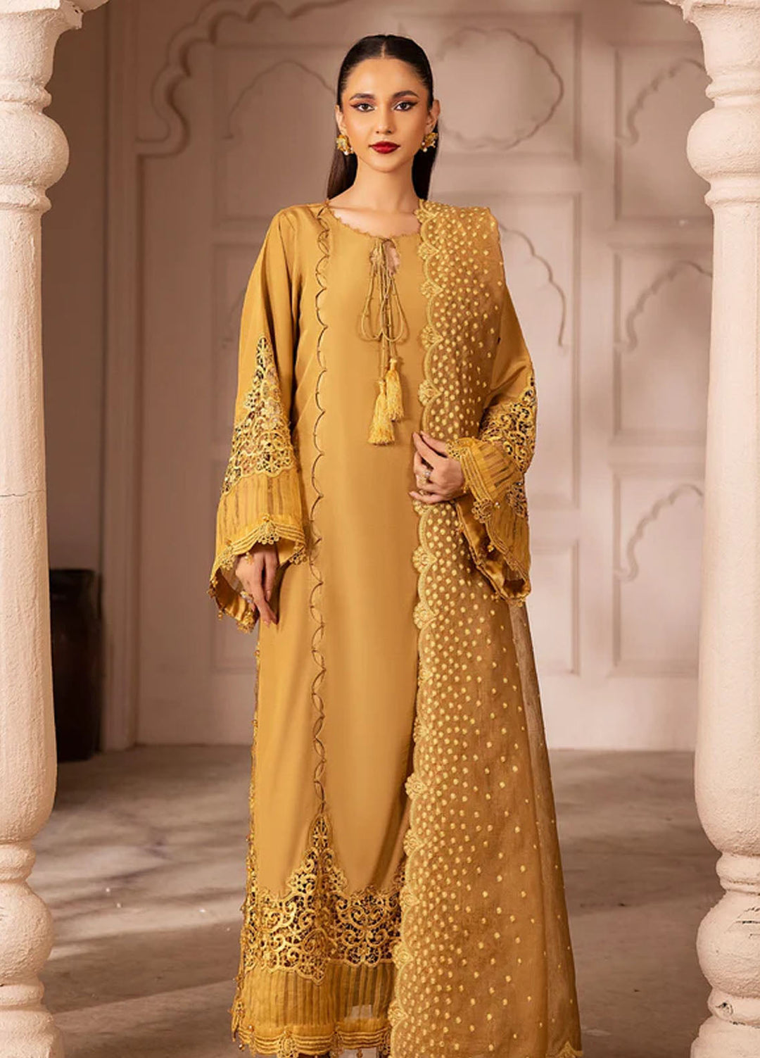 Tessa Studio Pret Embroidered Raw Silk 3 Piece Suit Crystal Cascades
