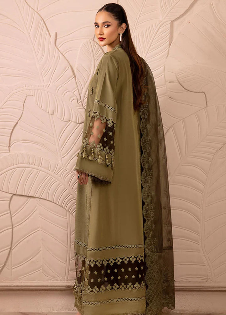 Tessa Studio Pret Embroidered Raw Silk 3 Piece Suit Mystic pine