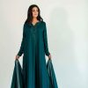 Textile Lime Pret Embroidered Raw Silk 3 Piece Suit Elvan