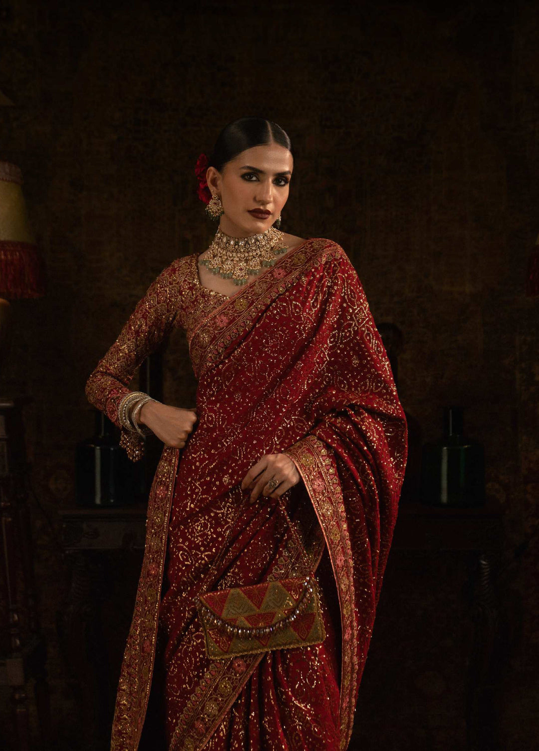 The Sari Edit by Aik Atelier Unstitched Silk Luxury Embroidered Saree AIK25SE Look-01 - Formals Collection