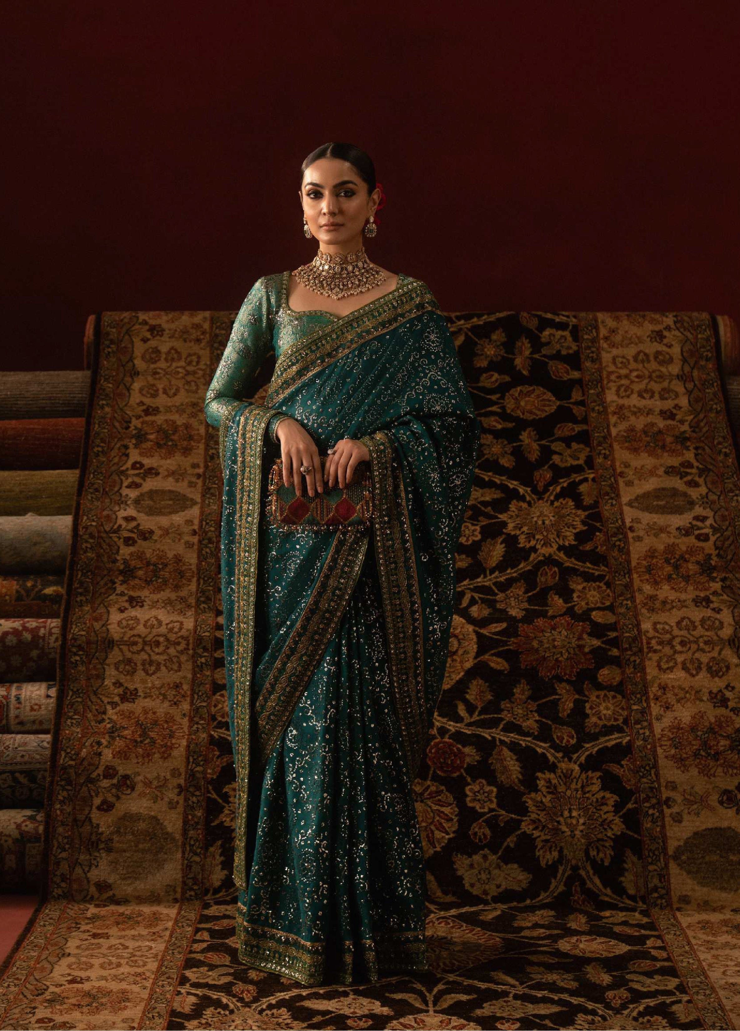 The Saari Edit by Aik Atelier Unstitched Silk Luxury Embroidered Saree ...