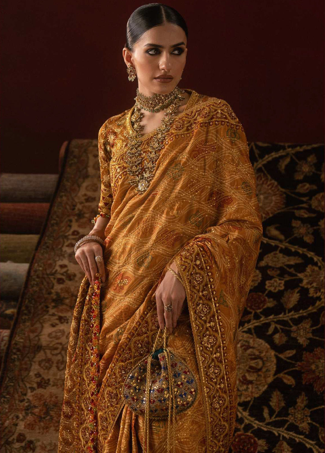 The Sari Edit by Aik Atelier Unstitched Silk Luxury Embroidered Saree AIK25SE Look-04 - Formals Collection