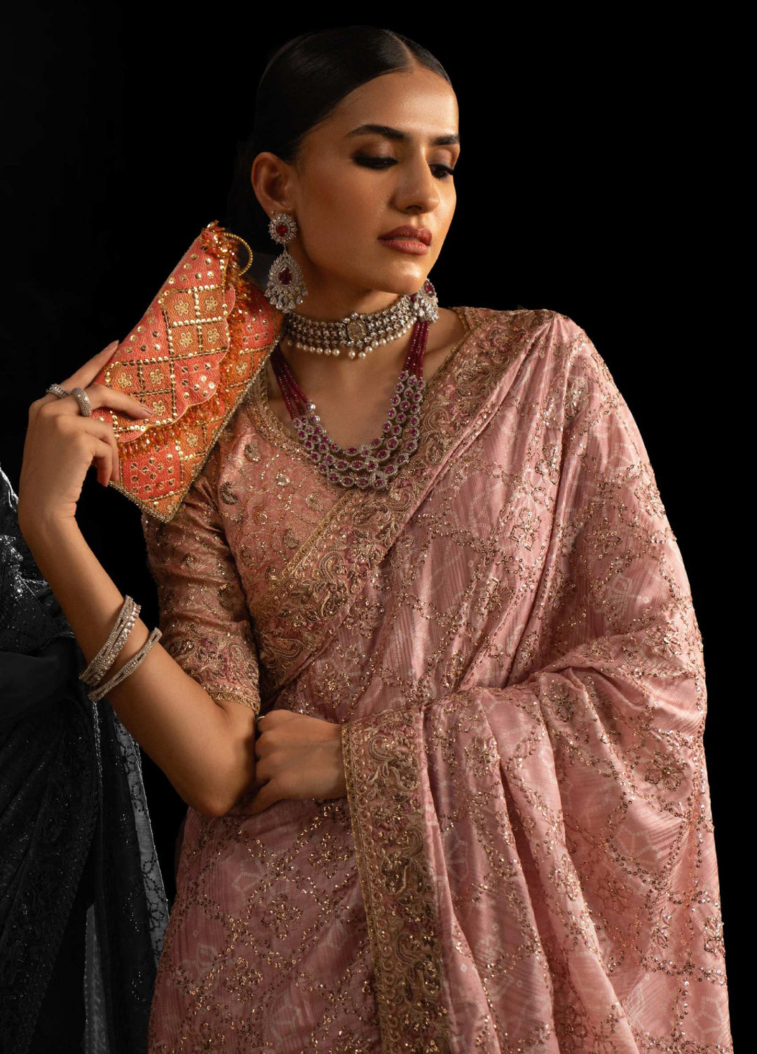 The Sari Edit by Aik Atelier Unstitched Silk Luxury Embroidered Saree AIK25SE Look-06 - Formals Collection