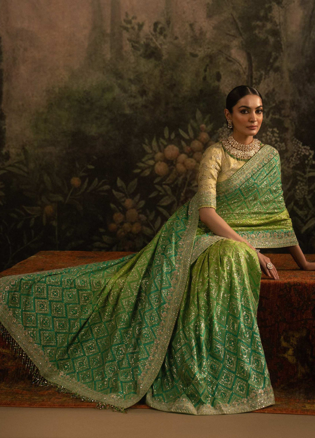 The Sari Edit by Aik Atelier Unstitched Silk Luxury Embroidered Saree AIK25SE Look-07 - Formals Collection
