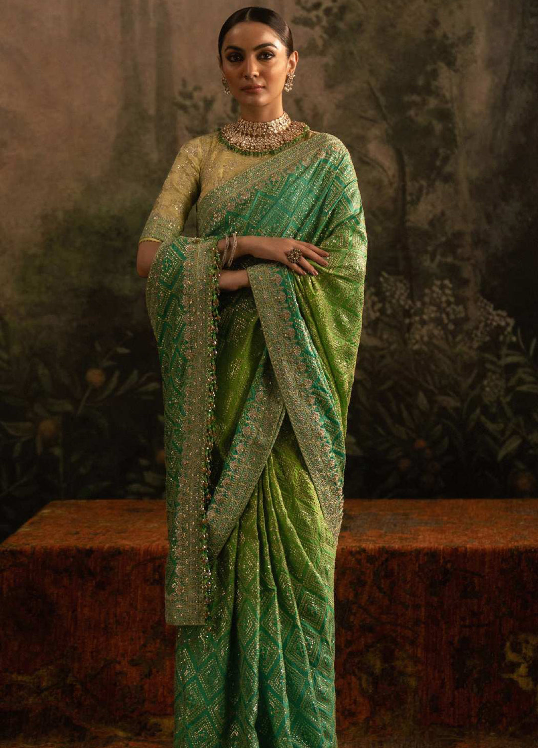 The Sari Edit by Aik Atelier Unstitched Silk Luxury Embroidered Saree AIK25SE Look-07 - Formals Collection